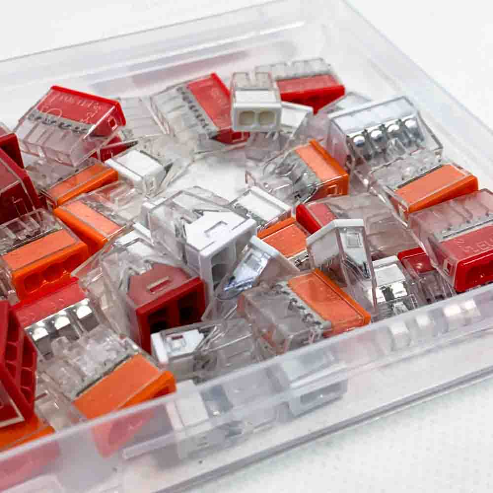 Terminal set assortment 65 pieces plug-in terminals connection terminal power connector terminal quick connection terminals 20x 2-wire 20x 3-wire 10x 4-wire 5x 5-wire 5x 6-wire 5x 8-wire Suitable for DIY