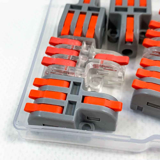 Kabelverbinder Verbindungsklemme 250V 32A Kompakt Schnellverbinder mit Hebel 4mm² Leiter Klemme 1 In 3 Out für DIY (10 Stück)