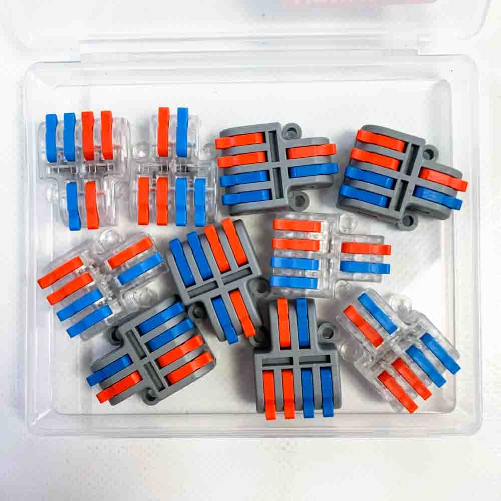Verbindungsklemme Steckklemmen Kabelverbinder 250V 32A Kompakt 4mm² Leiter Elektrische Anschlussblöcke 2 In 4 Out für DIY 10 Stück