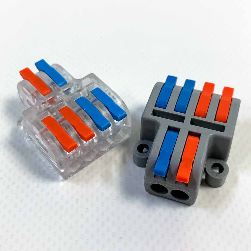 Verbindungsklemme Steckklemmen Kabelverbinder 250V 32A Kompakt 4mm² Leiter Elektrische Anschlussblöcke 2 In 4 Out für DIY 10 Stück