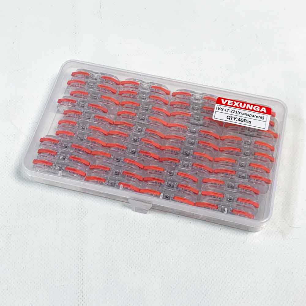 Kabelverbinder Verbindungsklemmen 600V 32A Transparente Kabel Verbinder Schnell Anschlussklemme Kompakt Klemmen Blockklemmen 4mm² Leiter Klemme Mit Hebel 40 Stück