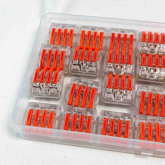 Kabelverbinder Verbindungsklemme 4 Häfen 250V 32A Transparente Elektro Anschlussklemmen 28 Stück mit Hebel für Kabel Verbinden