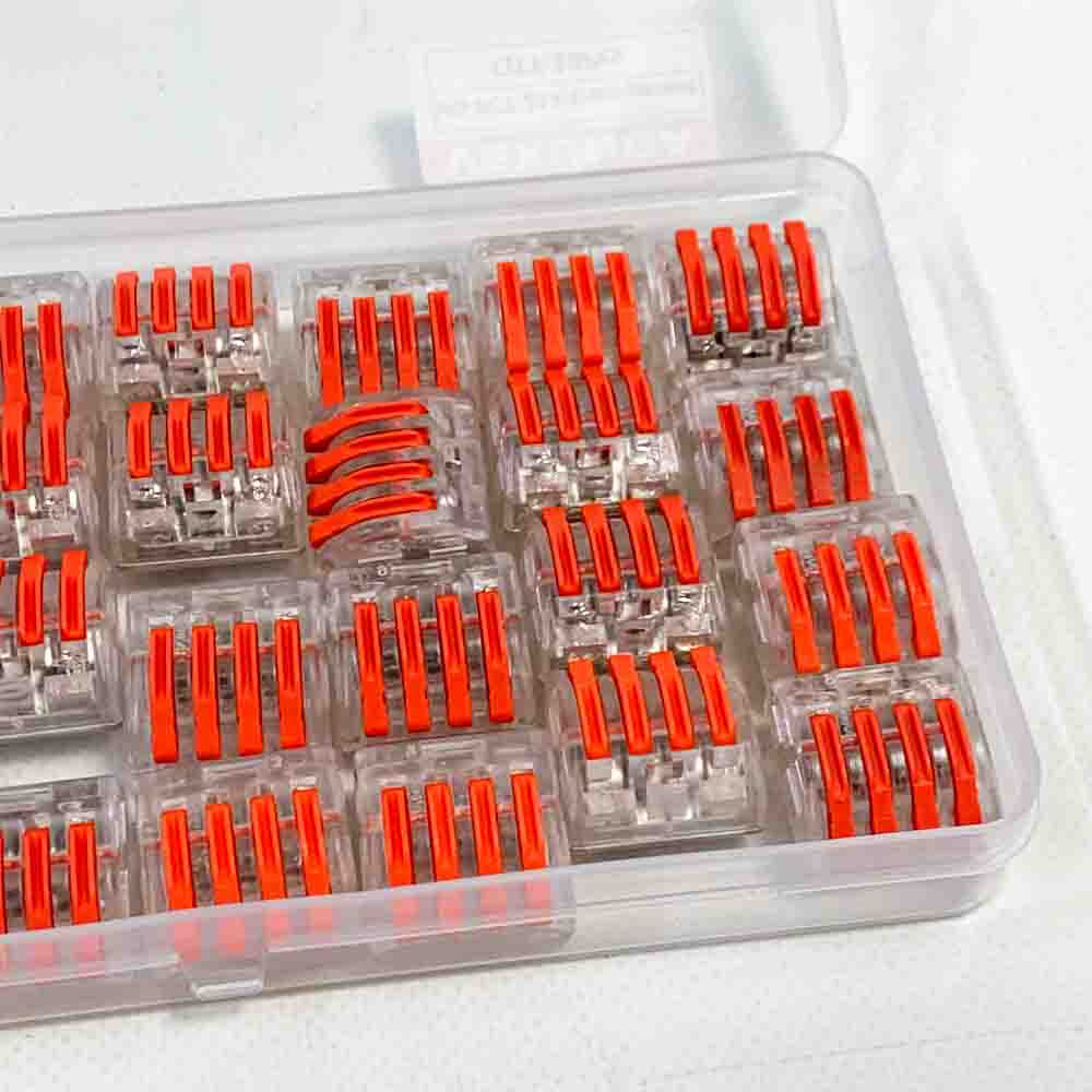 Kabelverbinder Verbindungsklemme 4 Häfen 250V 32A Transparente Elektro Anschlussklemmen 28 Stück mit Hebel für Kabel Verbinden