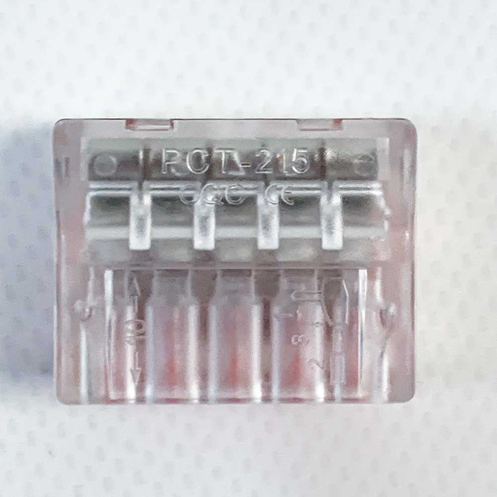 Cable connector 5 ports transparent connection terminal 250V 32A quick connection terminals 0.08-4mm² 5 conductor terminal with lever 25 pieces