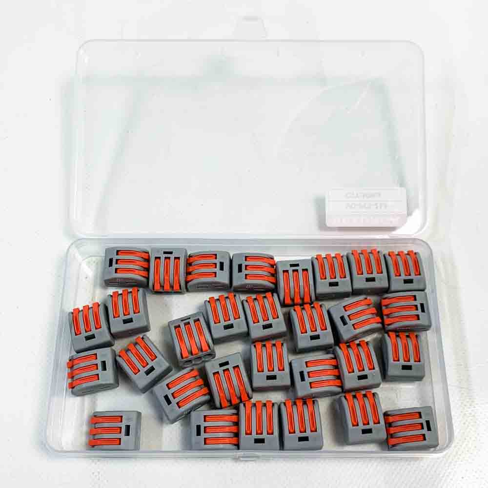 Connection terminal 3 ports cable connector 250V 32A compact quick connection terminals lever terminal 0.08-4.0 mm² conductor clamp 30 pieces