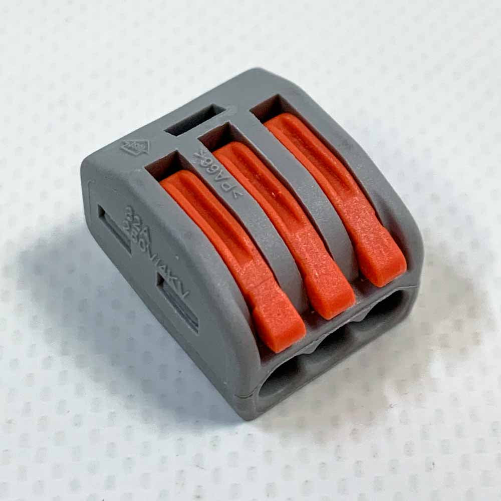 Connection terminal 3 ports cable connector 250V 32A compact quick connection terminals lever terminal 0.08-4.0 mm² conductor clamp 30 pieces