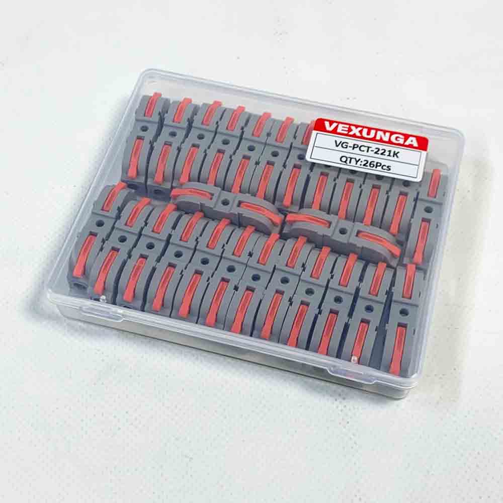 Kabelverbinder 450V 32A Verbindungsklemme Stromkabel Verbinder Kompakt Schnellverbinder Klemmen Mit Hebel Elektrische Anschlussblöcke 4mm² Leiter Klemme 26 Stück