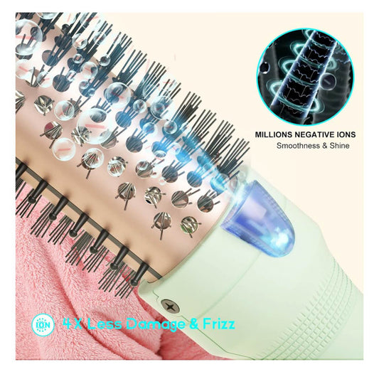 K&K Thermal Brush, 32 mm, Heated Round Brush, Professional Curler, Ceramic Tourmaline, Ionic, Hot Styling, Volume Brush, Dual Tension