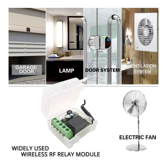 DieseRC Funk Fernbedienung 220V 1 Kanal, Relais Empfänger, 5 Sender, potenzialfreie Kontakte, einfache Steuerung.