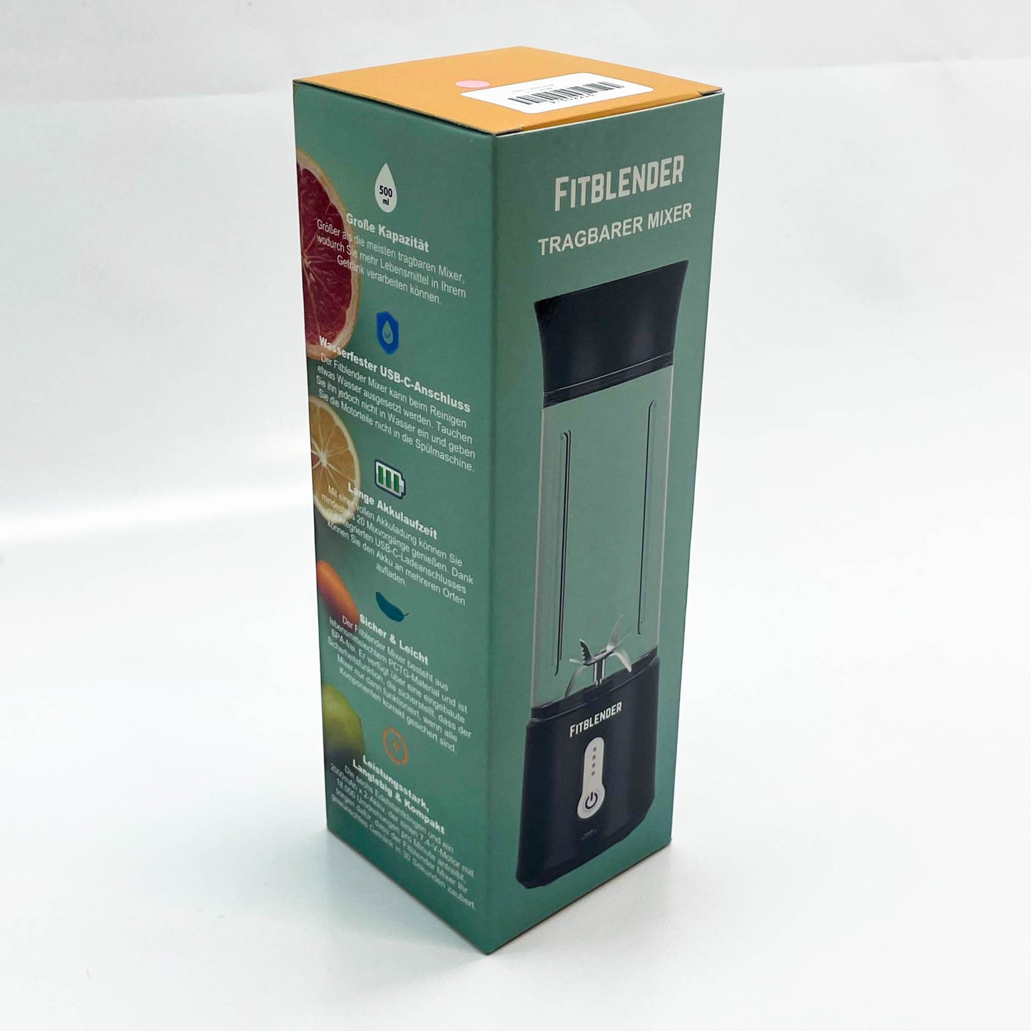 FITBLENDER tragbarer Mixer, 500ml, 2000 mAh, 7,4V, Kompakt, leistungsstark, ideal für Smoothies, Rosa.