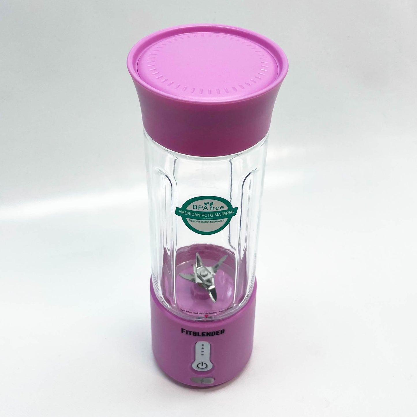 FITBLENDER tragbarer Mixer, 500ml, 2000 mAh, 7,4V, helllila, kompakt und leistungsstark für Smoothies und Shakes.
