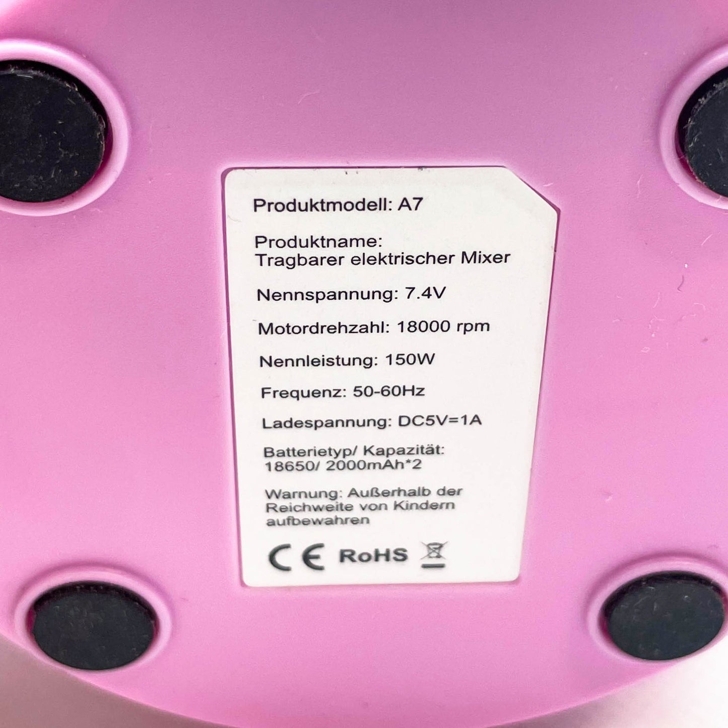 FITBLENDER tragbarer Mixer, 500ml, 2000 mAh, 7,4V, helllila, kompakt und leistungsstark für Smoothies und Shakes.