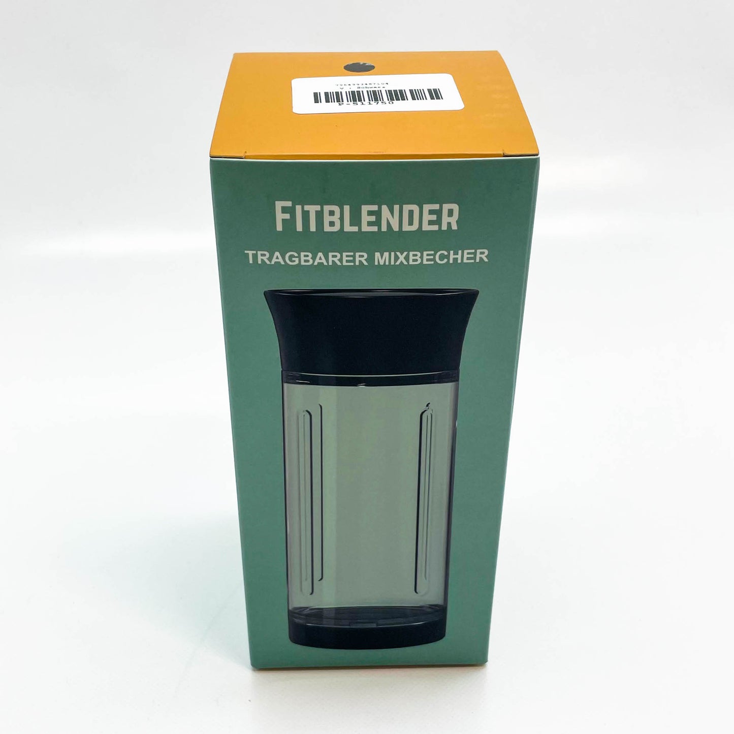 FITBLENDER, tragbarer Mixbecher, 500ml, Schwarz, ideal für Smoothies und Shakes, kompakt und leicht, einfach zu reinigen.
