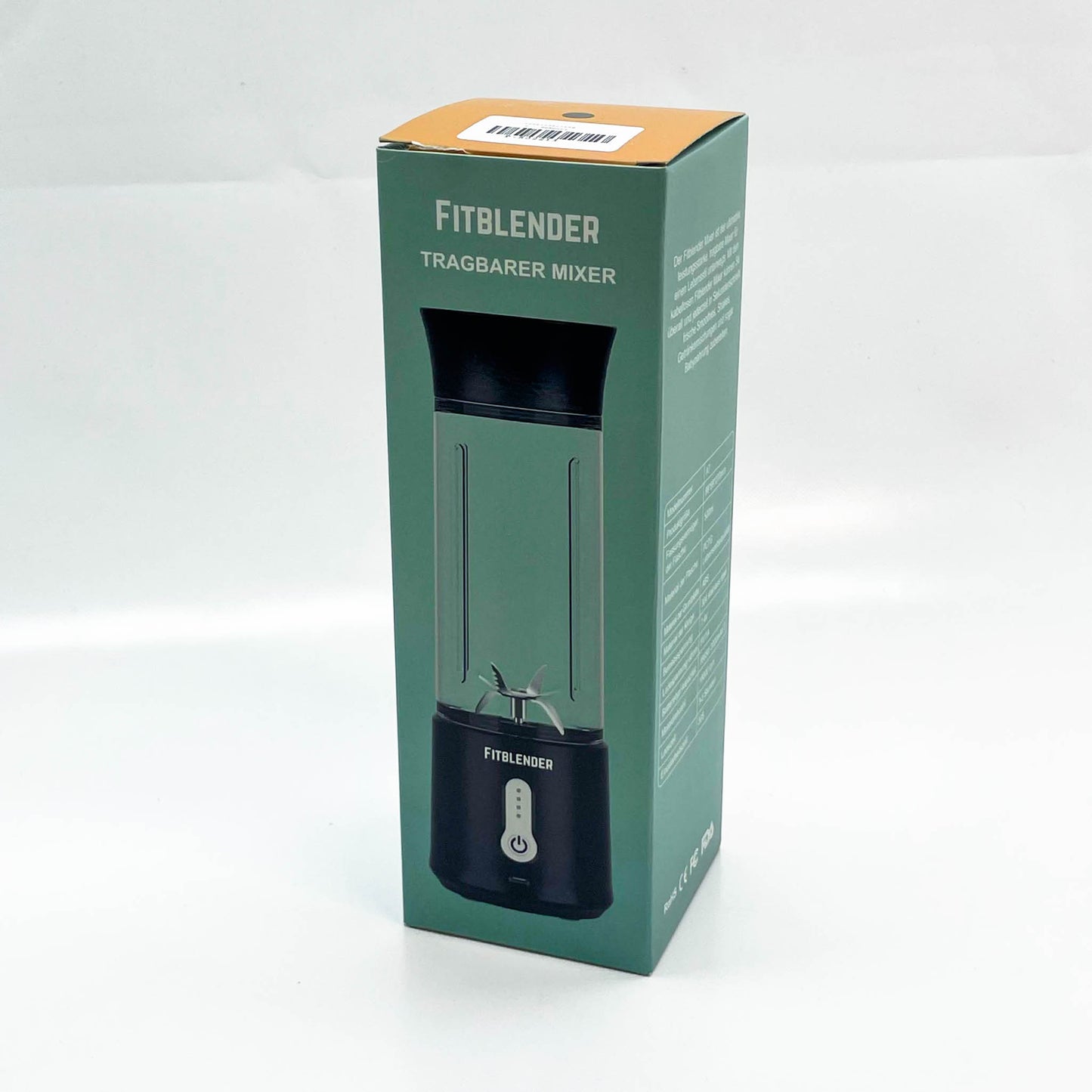 FITBLENDER A7 tragbarer Mixer, 500ml, 7,4V, Schwarz – kompakt, leistungsstark, ideal für Smoothies und Shakes.