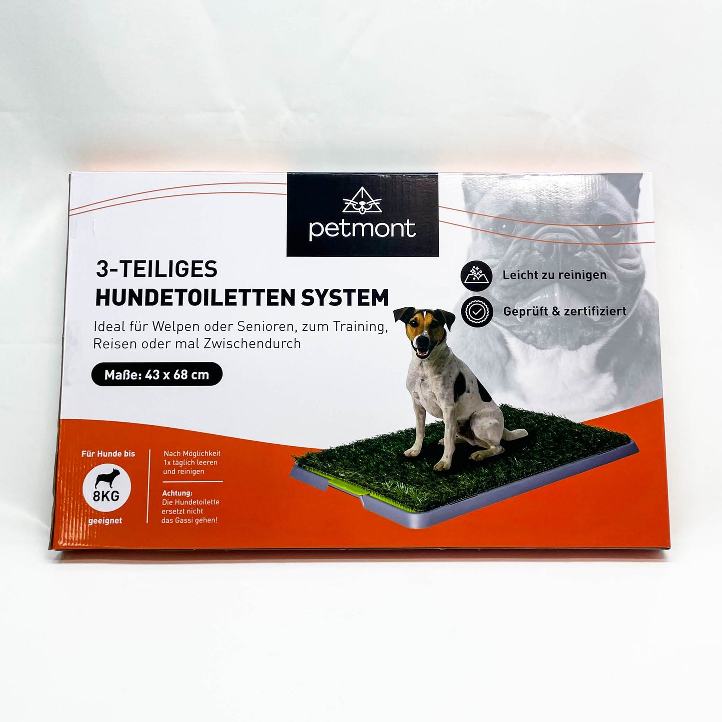 Petmont Hundeklo, Hundetoilette, Kunstrasen, für Welpen bis 8KG, ideal für Balkon und Indoor, einfache Stubenreinheit.
