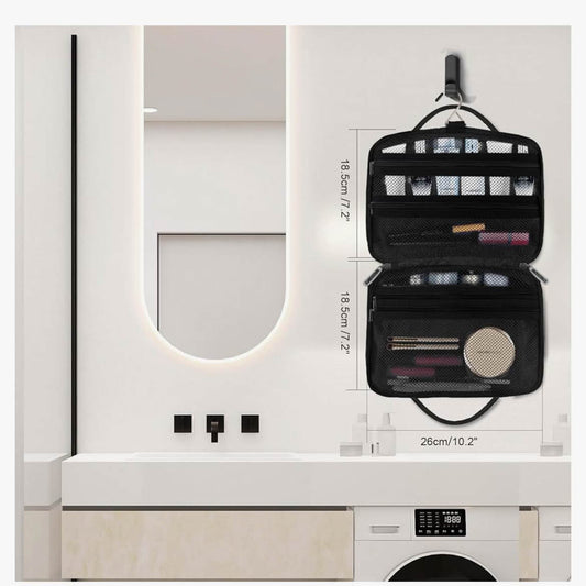 Carttiya Reise Kulturtasche, Kulturbeutel, wasserdicht, zum Aufhängen, praktisch, Geschenkidee Vatertag, Schwarz.