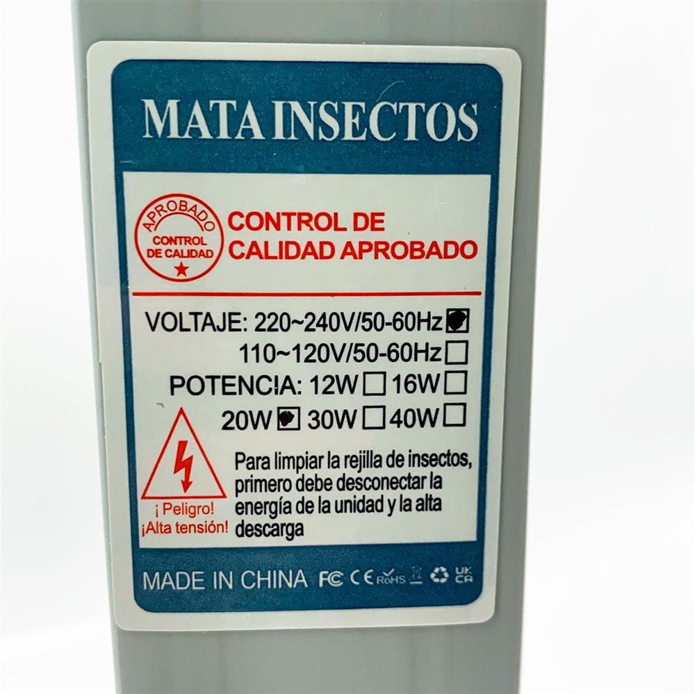 mafiti Elektrischer Insektenvernichter 20W Moskito Killer Fliegenfalle mit UV-Licht für Küche Haus Hof Grau