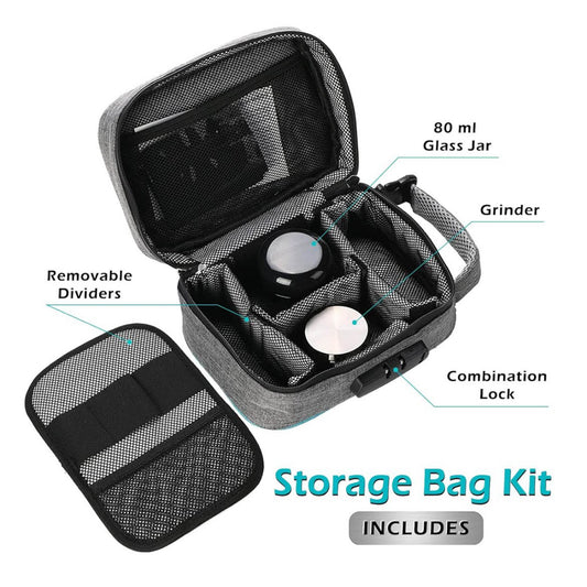 Geruchsdichte Tasche mit Zahlenschloss, abschließbarer Boxbeutel, Reise-Aufbewahrung (23 x 16 x 12 cm), für Frauen und Männer.