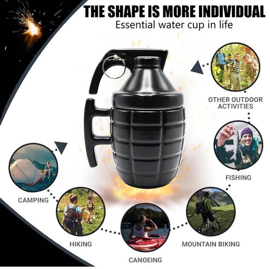 Aseok Fun Bomba Cup 300 ml Keramik schwarz für Cappuccino, Kaffee, Tee mit Deckel - originelle Geschenkidee