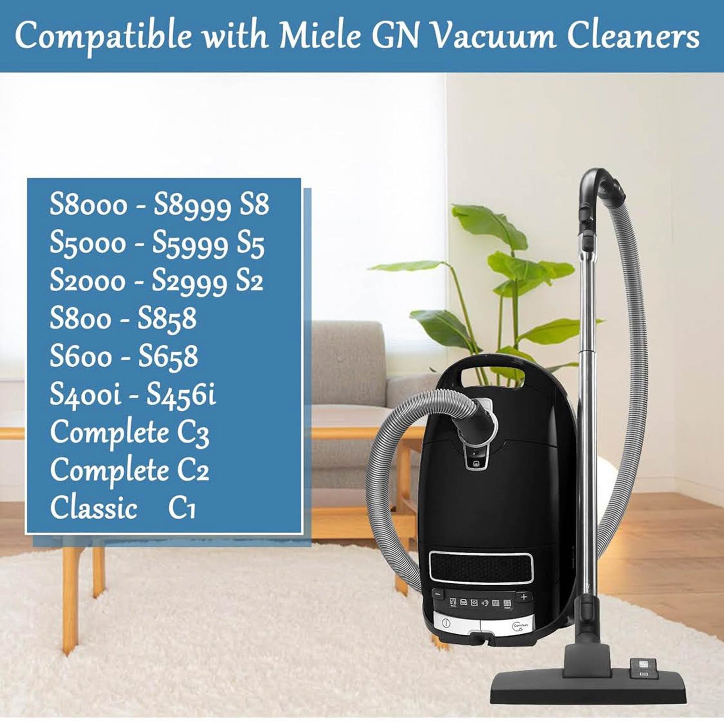 Miele GN Staubsaugerbeutel, 12 Stück, für Classic C1, Complete C2/C3, S227, S240, S600, S800, S2000, S5000, S8000 Serie