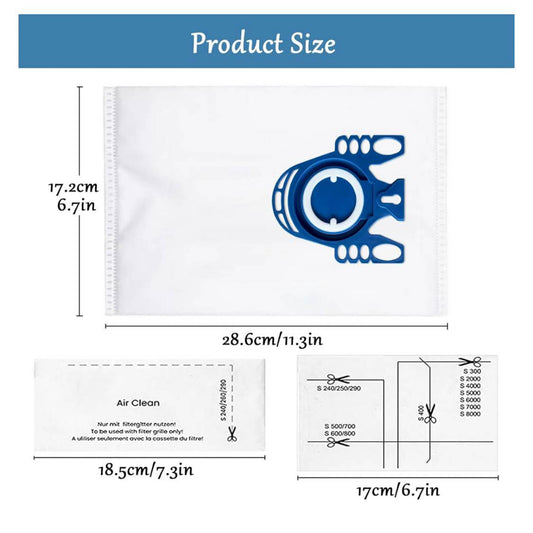 Miele GN Staubsaugerbeutel, 12 Stück, für Classic C1, Complete C2/C3, S227, S240, S600, S800, S2000, S5000, S8000 Serie