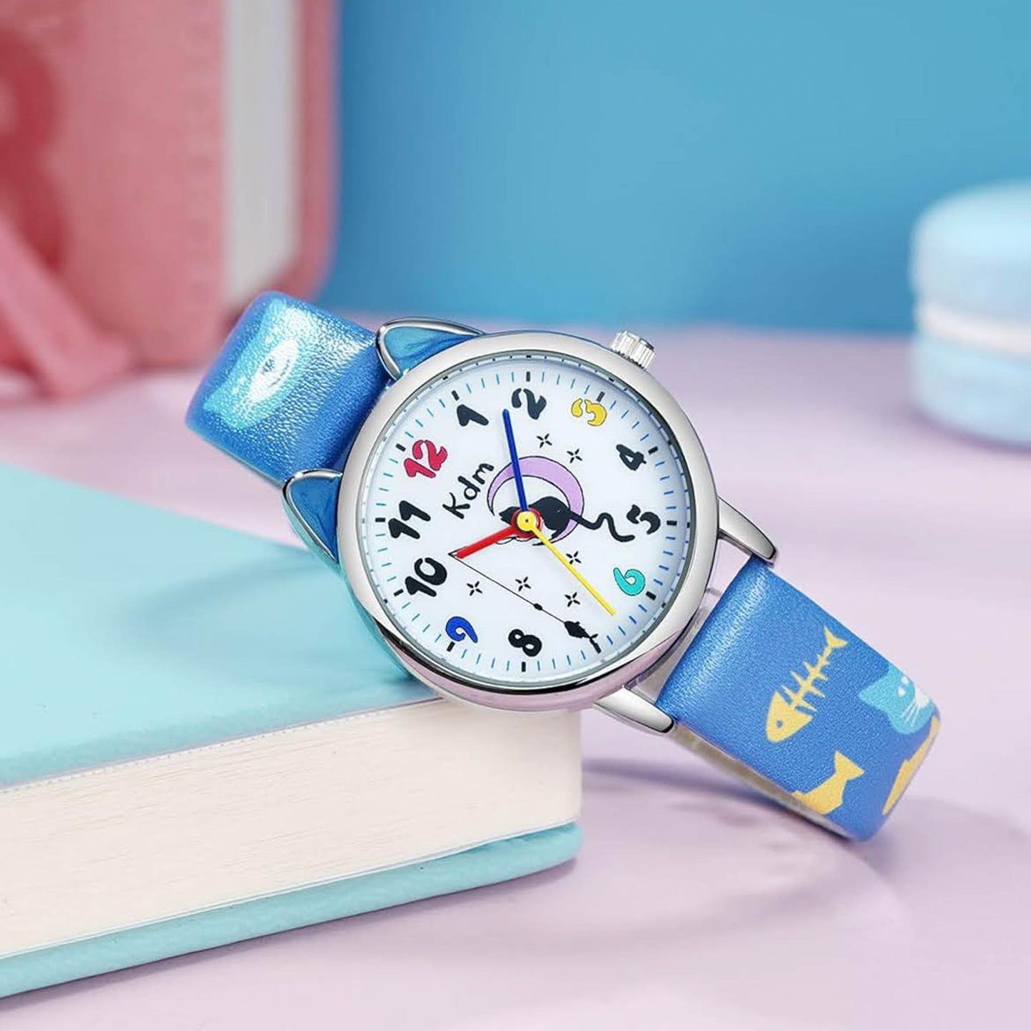 CIVO Kinderuhr, Analog Quarz, Wasserdicht, Leder, für Mädchen und Jungen, Lernuhr, 3-12 Jahre.