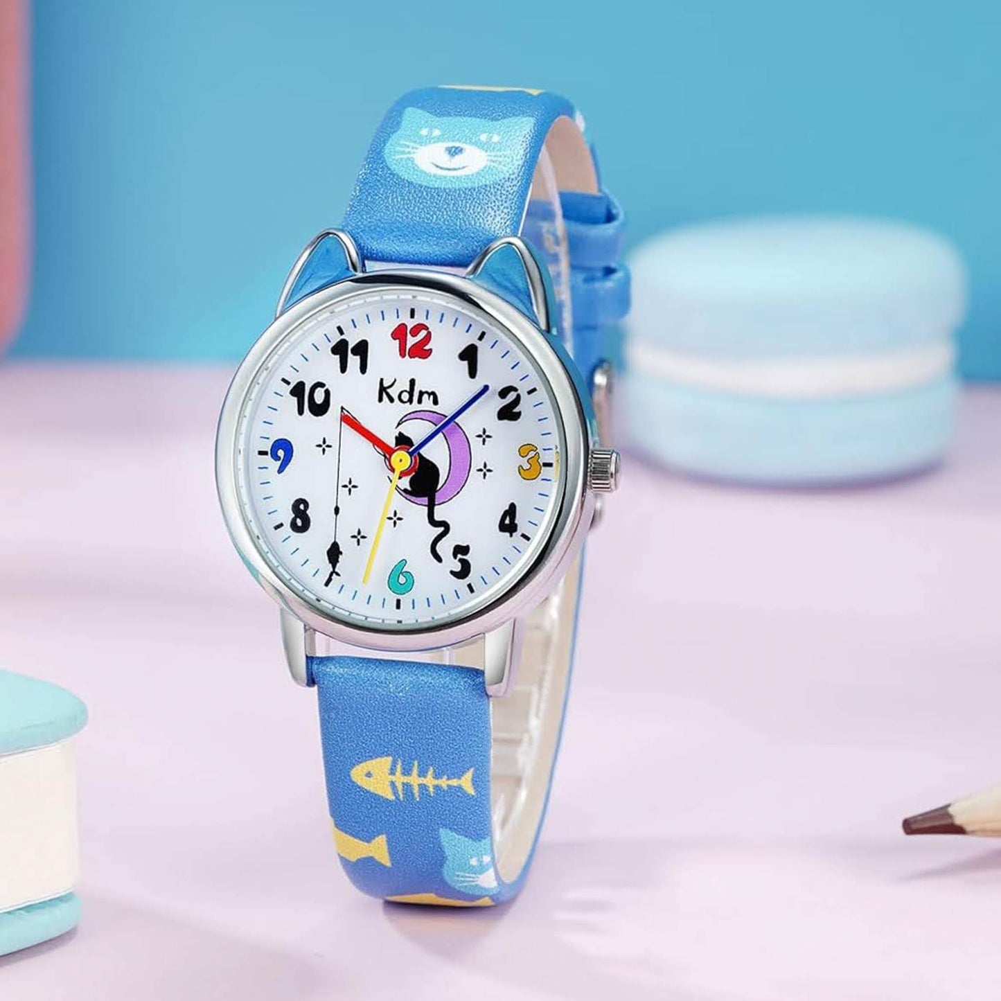 CIVO Kinderuhr, Analog Quarz, Wasserdicht, Leder, für Mädchen und Jungen, Lernuhr, 3-12 Jahre.