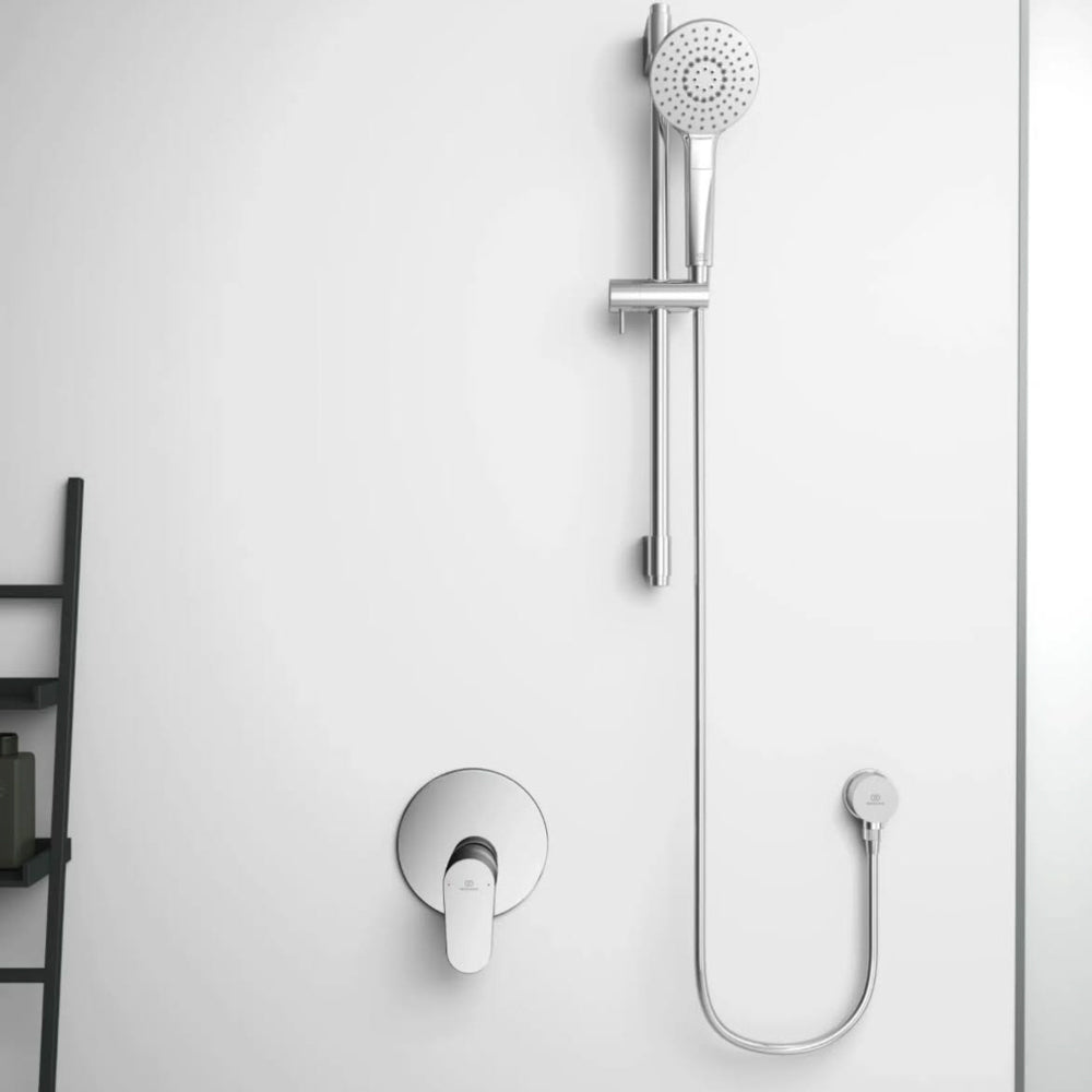 Ideal Standard Brausekombi Idealrain Evo, 3-Funktions-Handbrause, Chrom, Duschset mit variablen Strahlarten