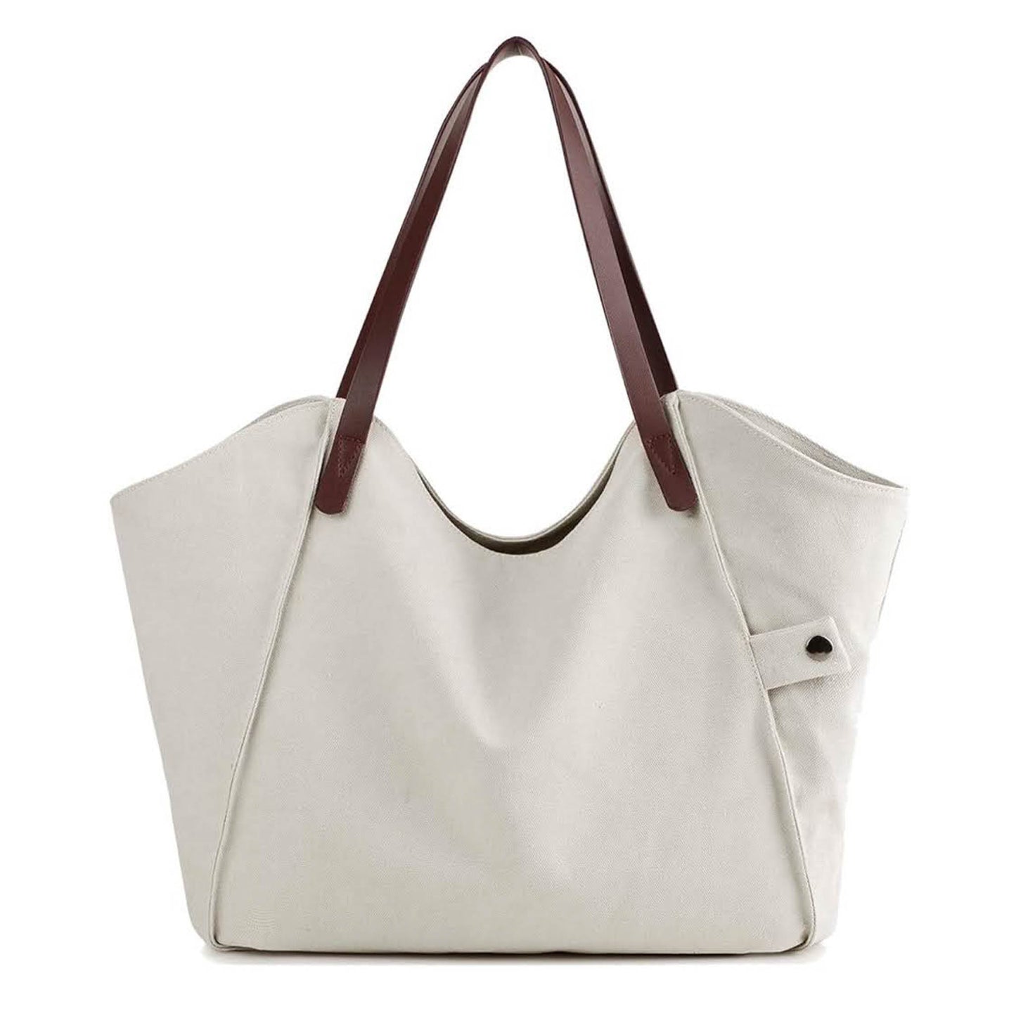 LOSMILE Damen Handtasche Hobo Shopper Beige, vielseitig, strapazierfähig, ideal für Strand und Alltag.