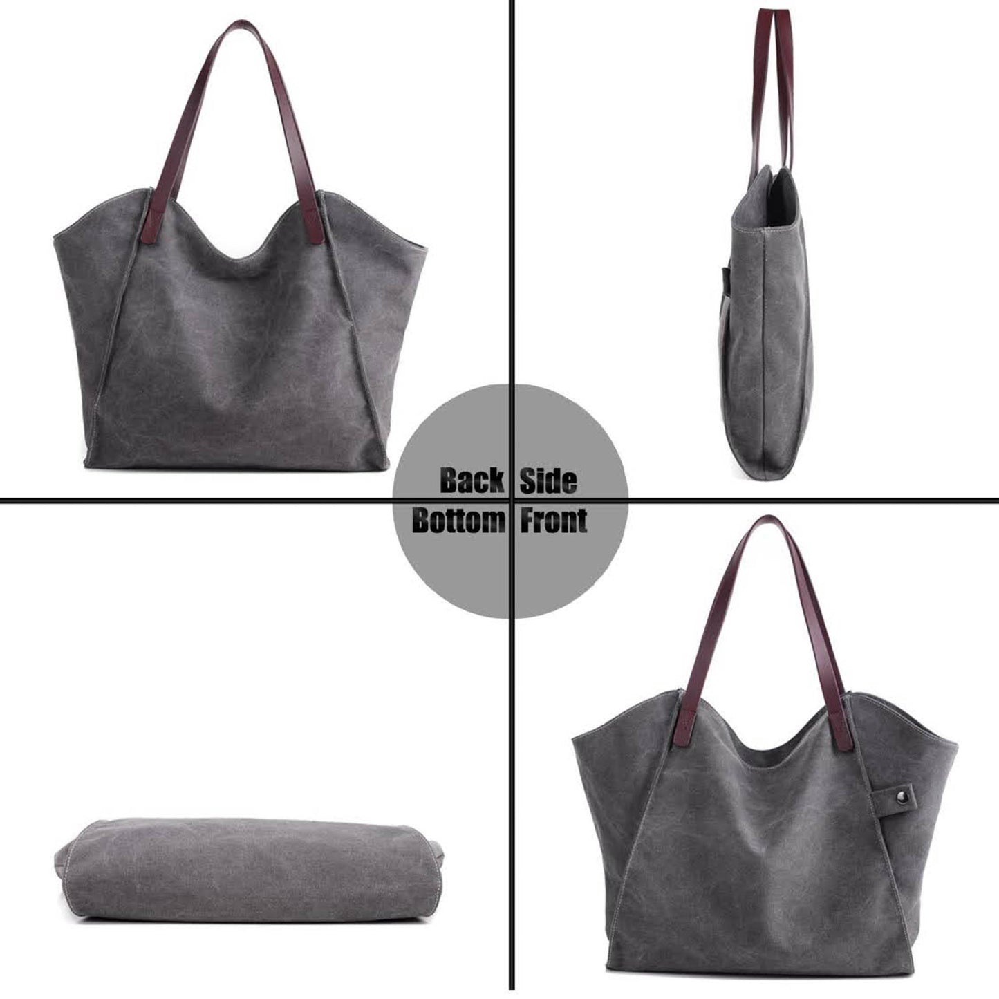 LOSMILE Damen Handtasche Hobo Shopper Beige, vielseitig, strapazierfähig, ideal für Strand und Alltag.