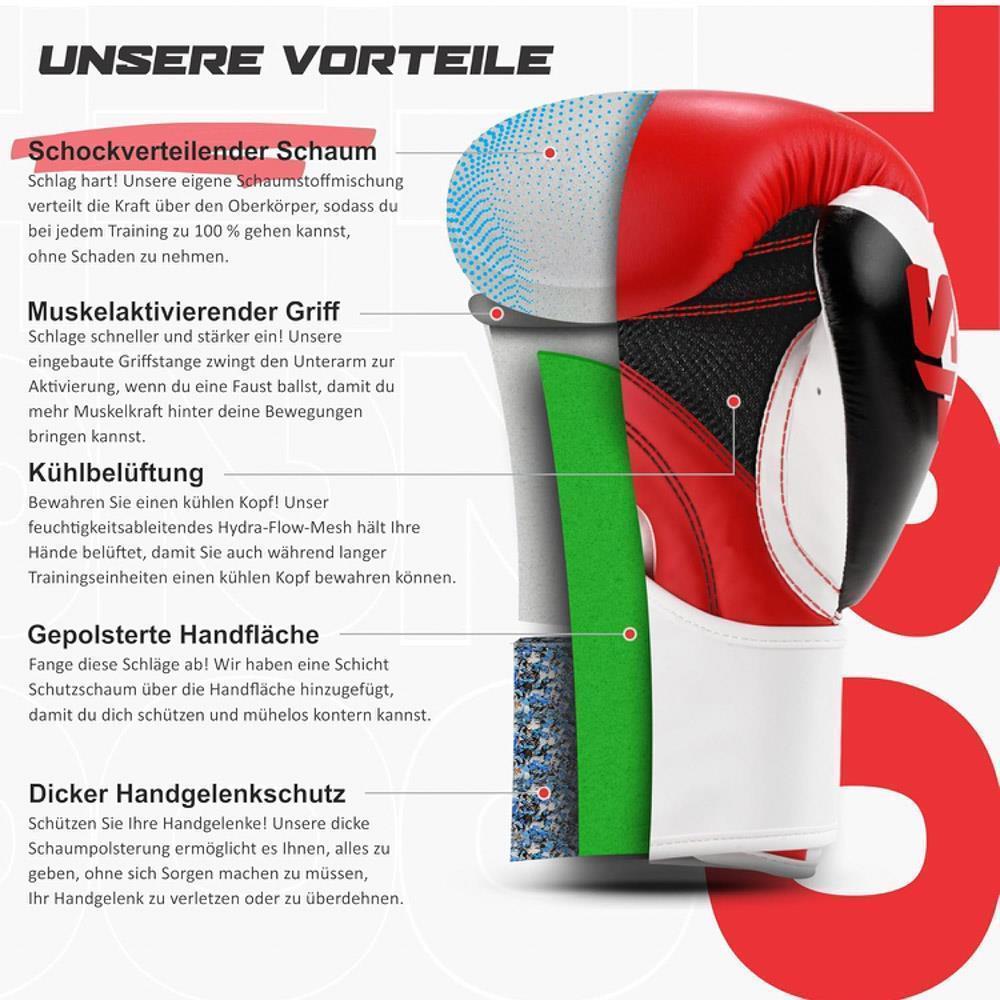 Starpro Boxhandschuhe 16oz für Harte Schläge & schnelles K.O. - Boxhandschuhe Männer und Damen, Box Handschuh Herren Set, ideal für Boxen Sport und Training
