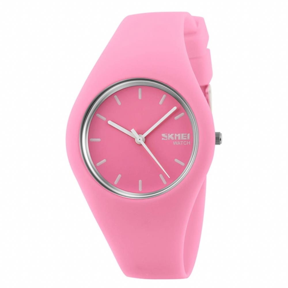 SKMEI Armbanduhr für Herren Damen Modell 1336 Weich Silikon Armband Unisex Uhren Pink