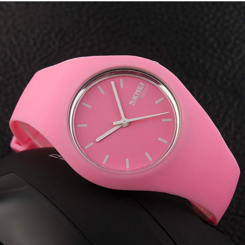 SKMEI Armbanduhr für Herren Damen Modell 1336 Weich Silikon Armband Unisex Uhren Pink