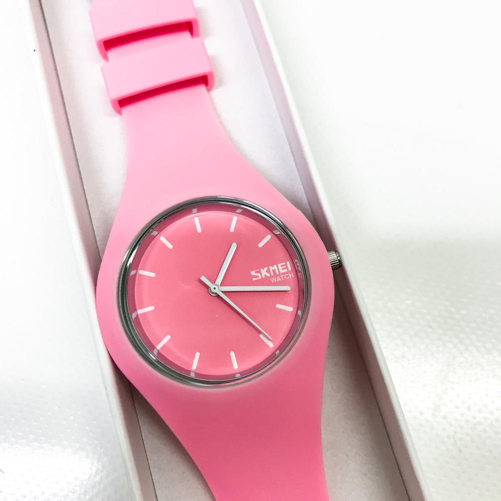 SKMEI Armbanduhr für Herren Damen Modell 1336 Weich Silikon Armband Unisex Uhren Pink