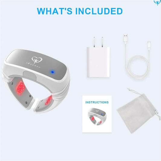 iKeener Neck Massager Nackenmassagegerät Rotlicht-Therapie für Nackenschmerzen-Linderung 650nm Rot & 808nm Infrarot-Licht-Therapie-Behandlung für Gelenkschmerzen