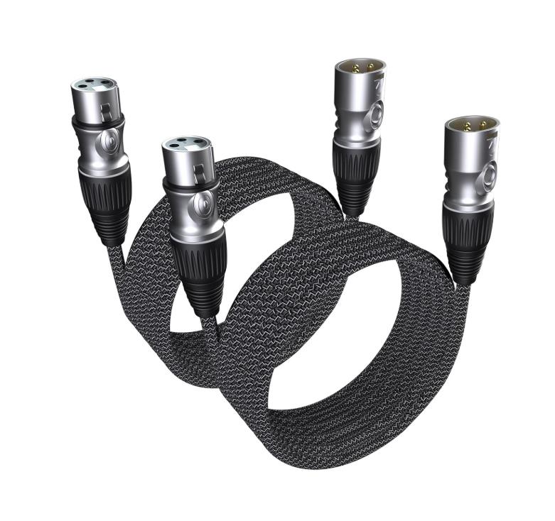 GeoHN.G XLR auf XLR Kabel 5M-2 Pack 3-Pin Mikrofonkabel Verlängerungskabel für Mixer Live-Bühne Lautsprecher Verstärker Musikaufnahme und mehr