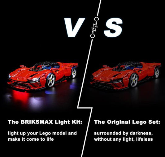 BRIKSMAX 42143 Led Licht für Lego Ferrari Daytona SP3 - Kompatibel mit Lego Technic Bausteinen - Beleuchtung für Modell ohne Lego Set