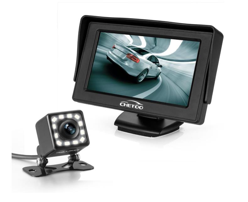 Rückfahrkamera Auto Rückansicht 12 LED 170° Winkel wasserdicht Rückfahrsystem + 4.3" LCD Monitor Nachtsicht