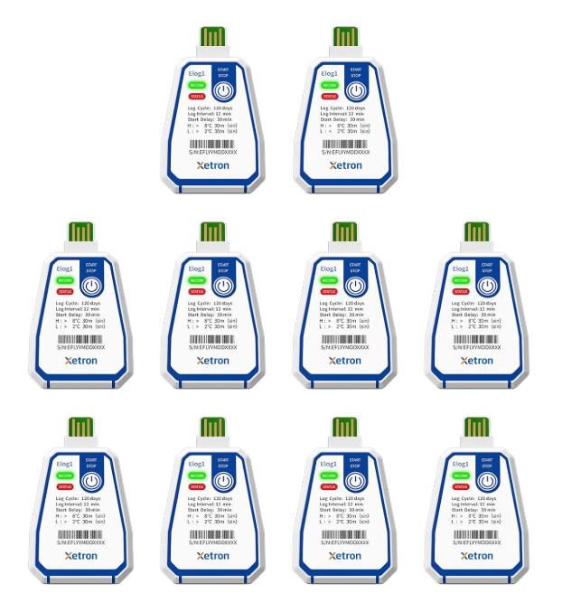 Xetron 10 Stück Single-use Temperatur Logger 150 Tage Einweg-Temperaturlogger für Kühlschränke Transportüberwachungen Lagerung Lebensmittel Kühlkette Pharma