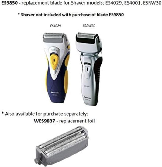Panasonic WES9850Y Ersatz-Klingenblock für Rasierer ES-718/719/722/725/726/761/4001/4025/427/432/433, langlebig