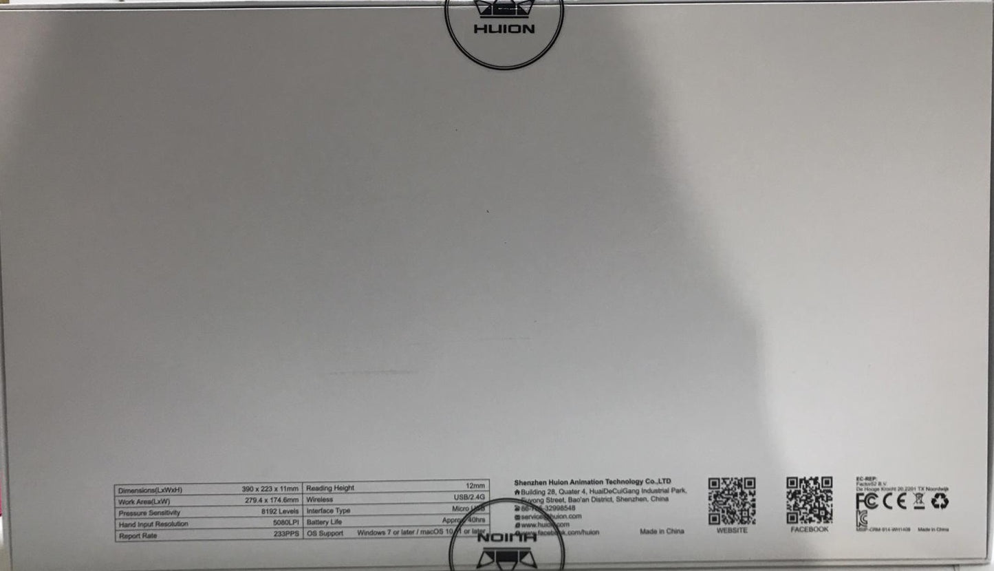 HUION Q11K Grafiktablett kabellos 11 Zoll 8192 Druckstufen neigungsverfügbar benutzerdefinierte Tasten kompatibel mit Windows und macOS