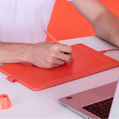 HUION HS611 Grafiktablett, Modellnr HS611, Produkttyp Grafiktablett, Merkmale kompatibel mit Windows, MacOS und Android, Farboptionen Rot/Orange
