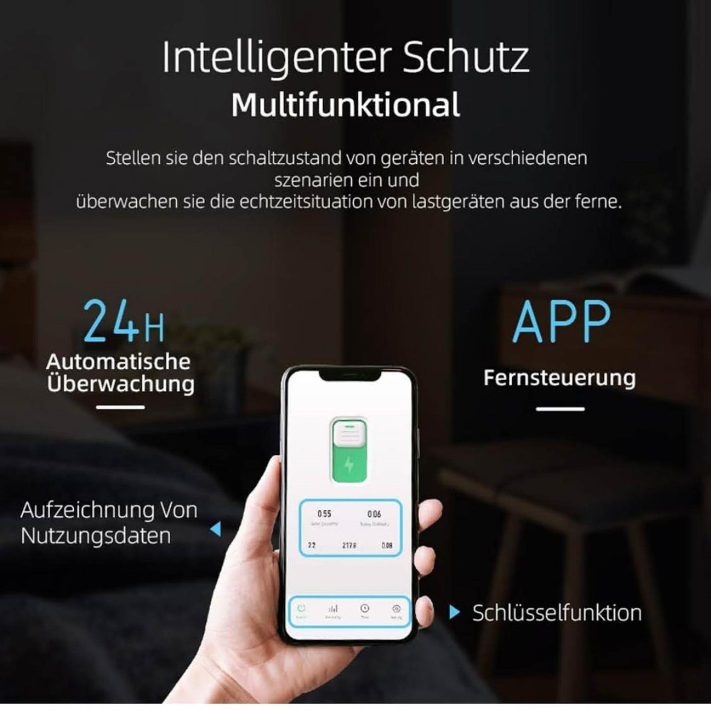 TONGOU DIY Zigbee Schalter, 25A Smart Relais, Alexa & Google Assistant kompatibel, App Steuerung, Messung, Sprachsteuerung