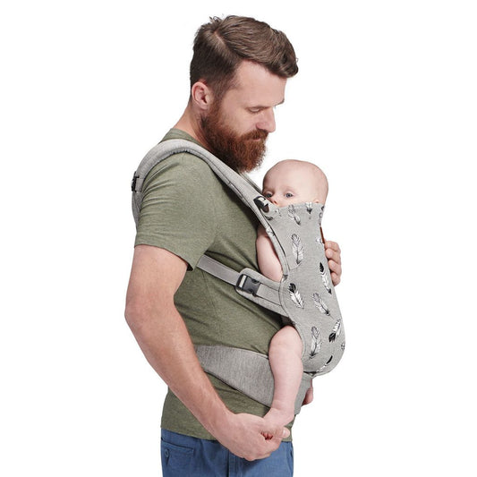 KINDERKRAFT Babytrage MILO, Tragehilfe, 3-48 Monate, 3-20 kg, ergonomisch, verstellbar, grau, Baumwollmix