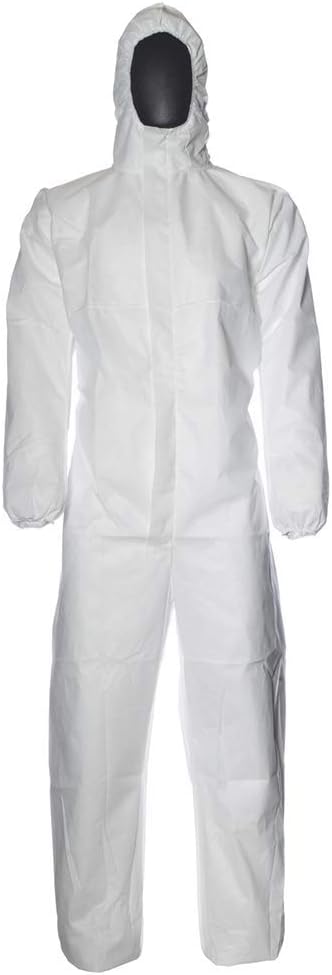 DuPont ProShield 20 Schutzanzug XXL, mit Kapuze, Kat. III, Typ 5/6, weiß, Einweg-Overall, Schutzkleidung