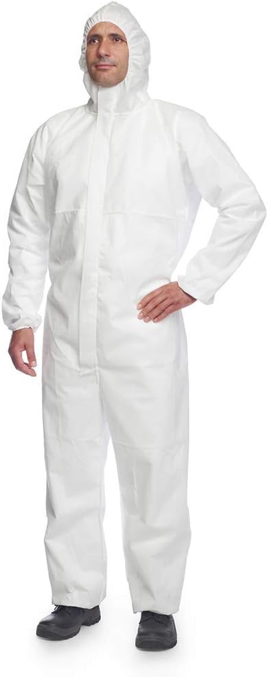 DuPont ProShield 20 Schutzanzug XXL, mit Kapuze, Kat. III, Typ 5/6, weiß, Einweg-Overall, Schutzkleidung