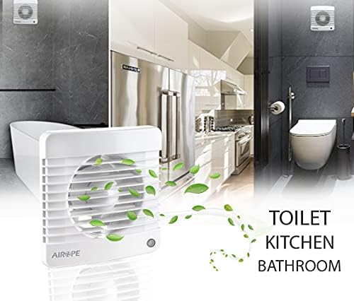 Airope Silenta 100 Abluftventilator, 100mm, Rückschlagventil, Moskitonetz, 7W, 26dBA, leise, Wandmontage, Bad/Küche/WC