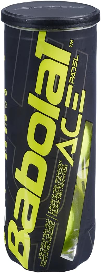 Babolat 501104 Ace Padel – 3er Ball-Kanister, Padelbälle im Aufbewahrungsbehälter