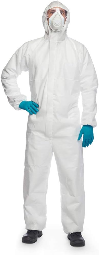 DuPont ProShield 20 Schutzanzug XXL, mit Kapuze, Kat. III, Typ 5/6, weiß, Einweg-Overall, Schutzkleidung