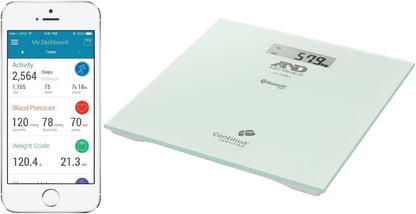 A&D Medical UC-352BLE Personenwaage, Bluetooth, App-Anbindung, digitale Smart-Waage, präzise Gewichtsmessung